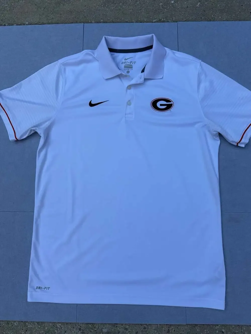 Nike Georgia Bulldogs Dri-FIT Polo Size L White